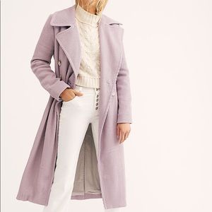 Free People Brixton Overcoat in Lavender